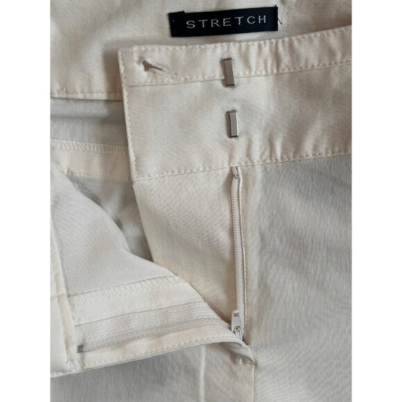 Liz Claiborne Axcess Ivory Straight Leg Pants Stretch Belt Loops Mid-Rise Size 6 - Picture 3 of 12